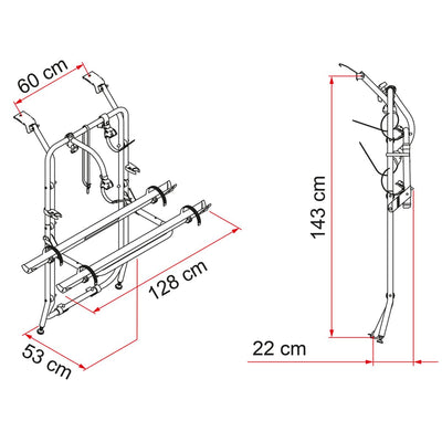 Fiamma Carry-Bike Vivaro / Trafic Single Door Camper Bike Rack