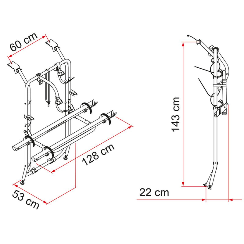 Fiamma Carry-Bike Vivaro / Trafic Single Door Camper Bike Rack