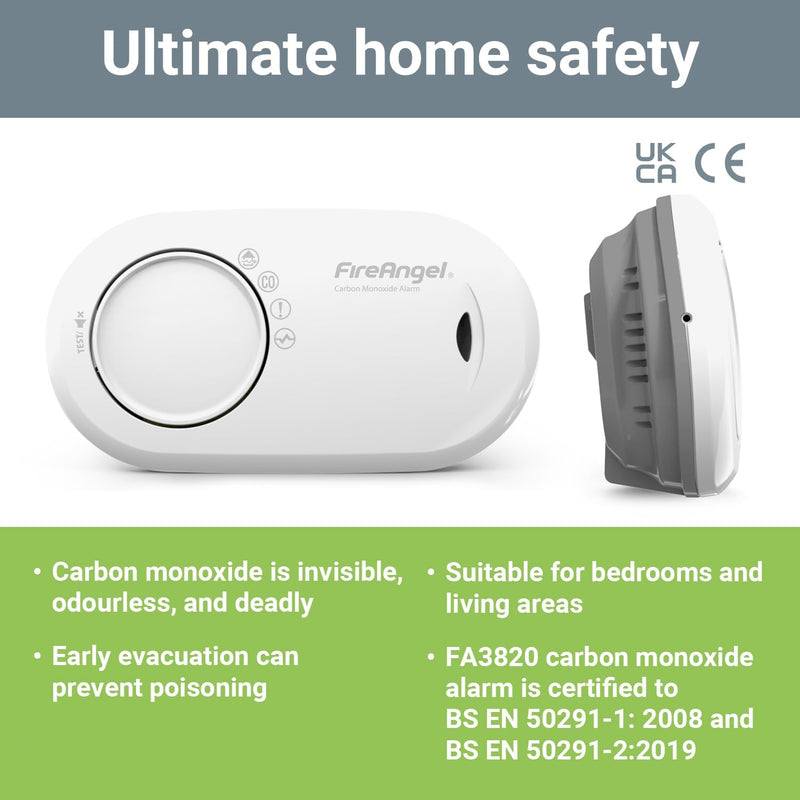 Fireangel Carbon Monoxide 10 Year Alarm Lithium Battery Ideal Caravan Motorhome