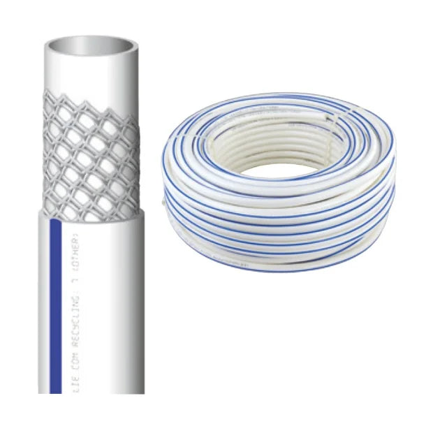 Fresh Water Hose Pipe 10mm WHITE BRAIDED WATER HOSE HYMER ETRVSCO