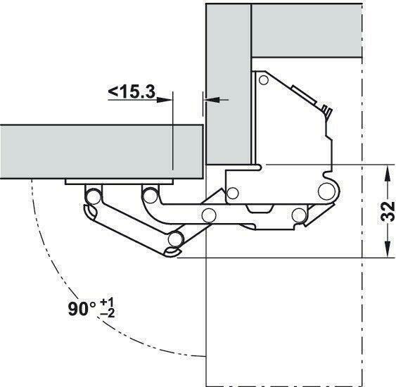 Caravan Upper Cupboard Door Hinge Flap