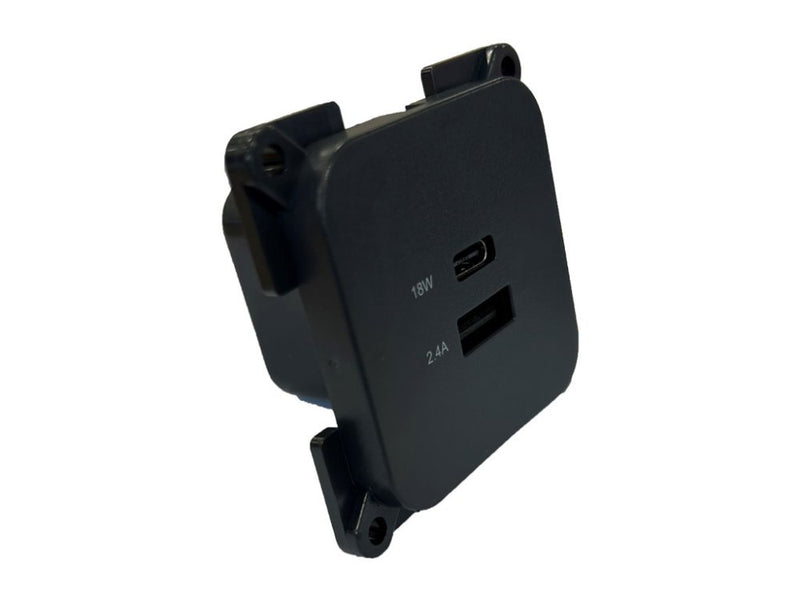 C-Line CBE Double USB Socket USB C and USB A For Motorhomes Caravans and Campervans