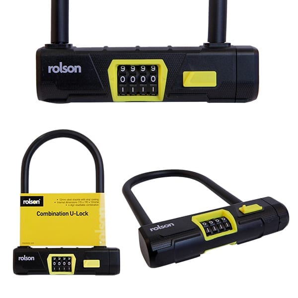 Rolson Bicycle U- Lock  (with 12mm shackle and 4 digit combination lock)