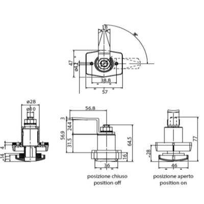 Zadi Rectangular Push Lock
