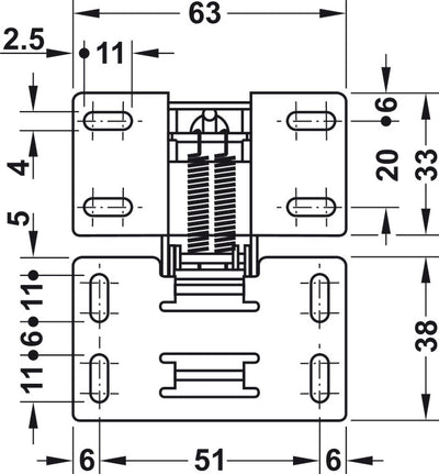 Caravan Motorhome Upper Cupboard Door Hinge Flap