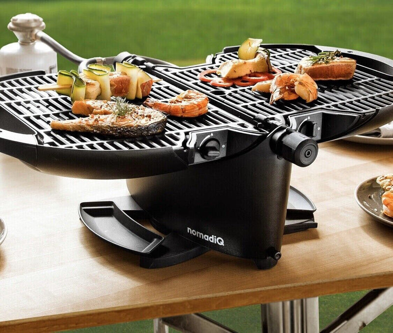 NOMADIQ Portable Propane Gas Grill | Small, Mini, Lightweight Tabletop BBQ