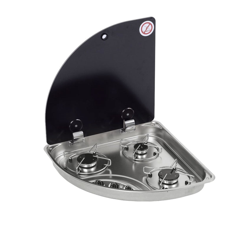 CAN Hoodiny Hob Unit Triangle Triangular 480mm (Glass Lid / 3 Burners / 12V)