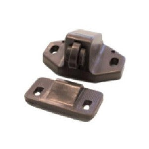 W4 Plastic Roller Cupboard Catch & Plate - Brown