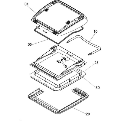 Mini Heki Style (25-42MM) No Ventilation (Motorhome) Rooflight